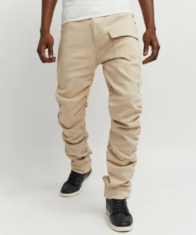 Reynolds Ruched Denim Pants - Khaki