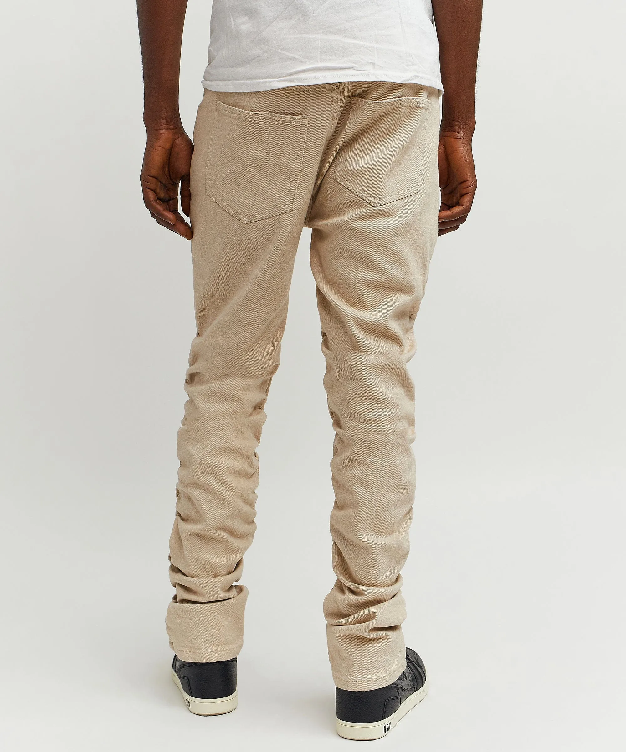 Reynolds Ruched Denim Pants - Khaki