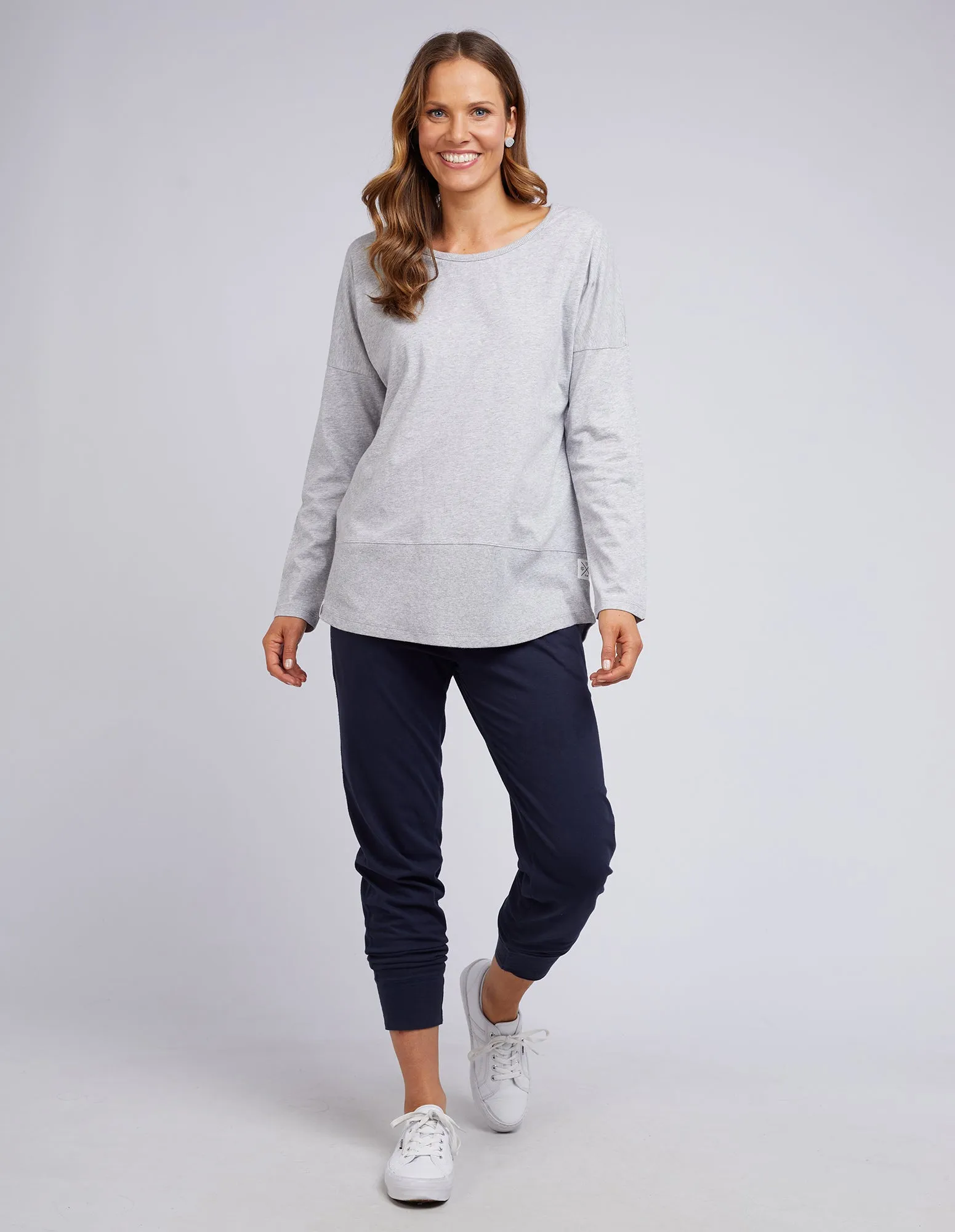 Rib Long Sleeve Grey Marle