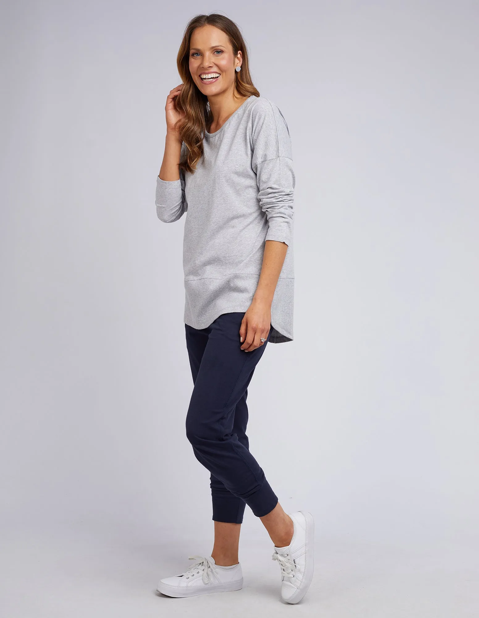 Rib Long Sleeve Grey Marle