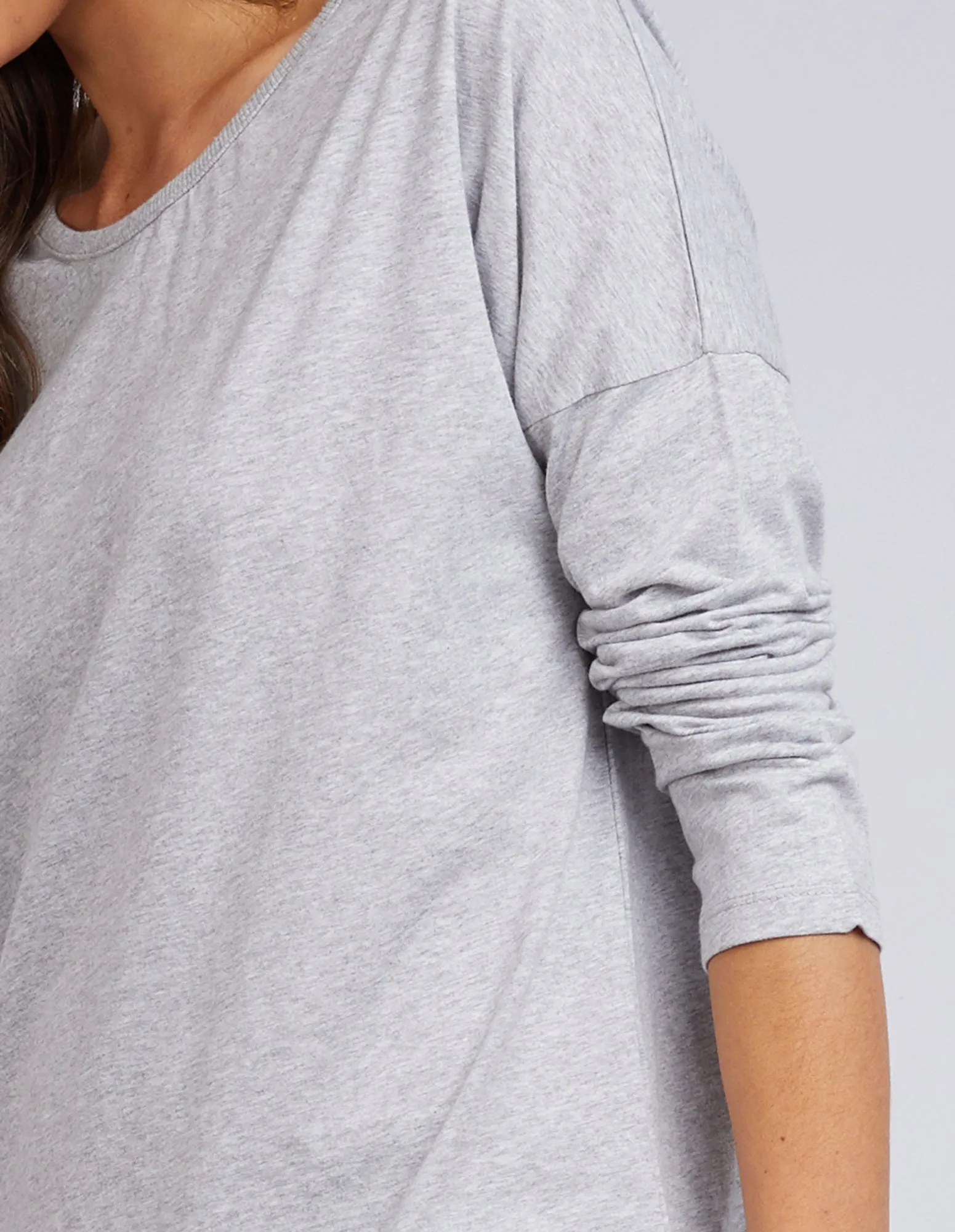 Rib Long Sleeve Grey Marle