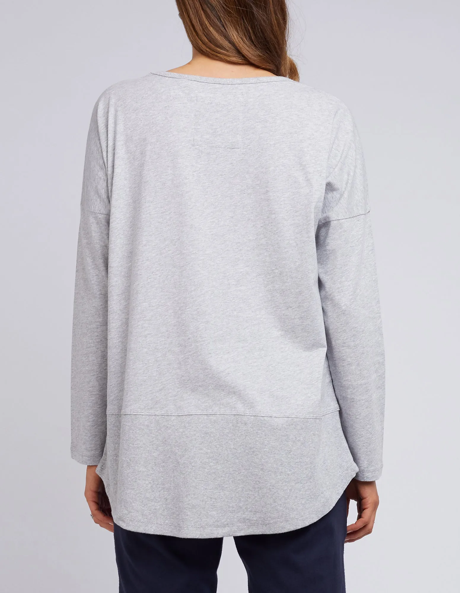 Rib Long Sleeve Grey Marle