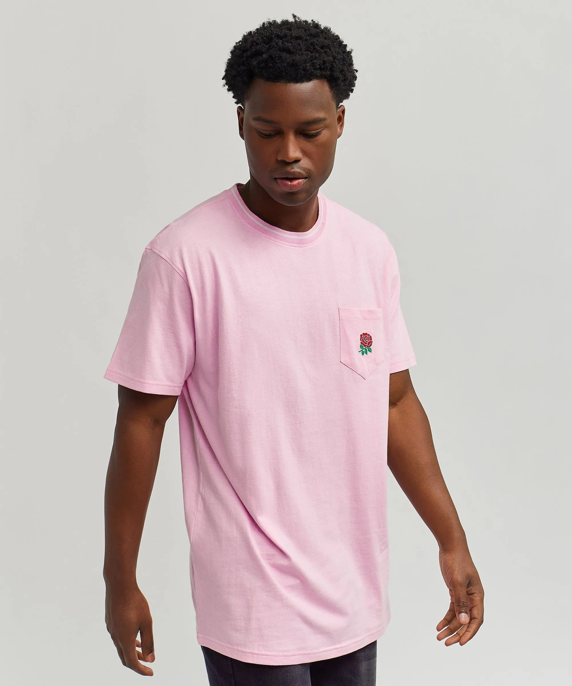 Rose Pocket Short Sleeve Tee - Pink