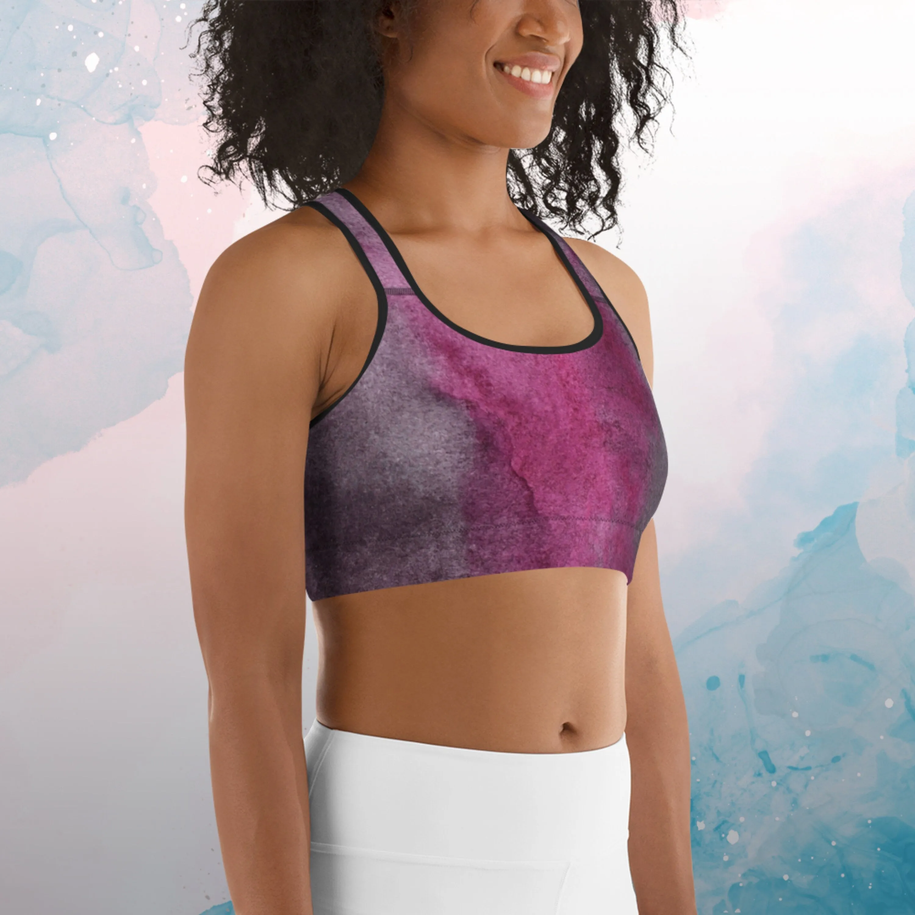 Ruby Purple Jewel Tone Womens Light Weight Sports Bra