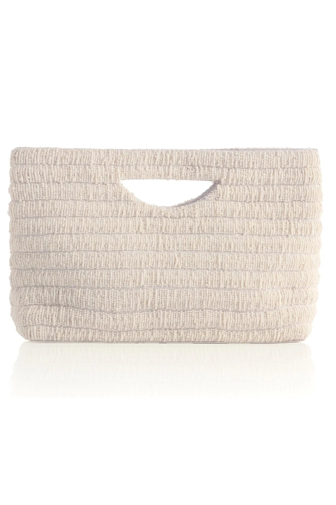 Shiraleah Josie Beaded Clutch, White - FINAL SALE ONLY