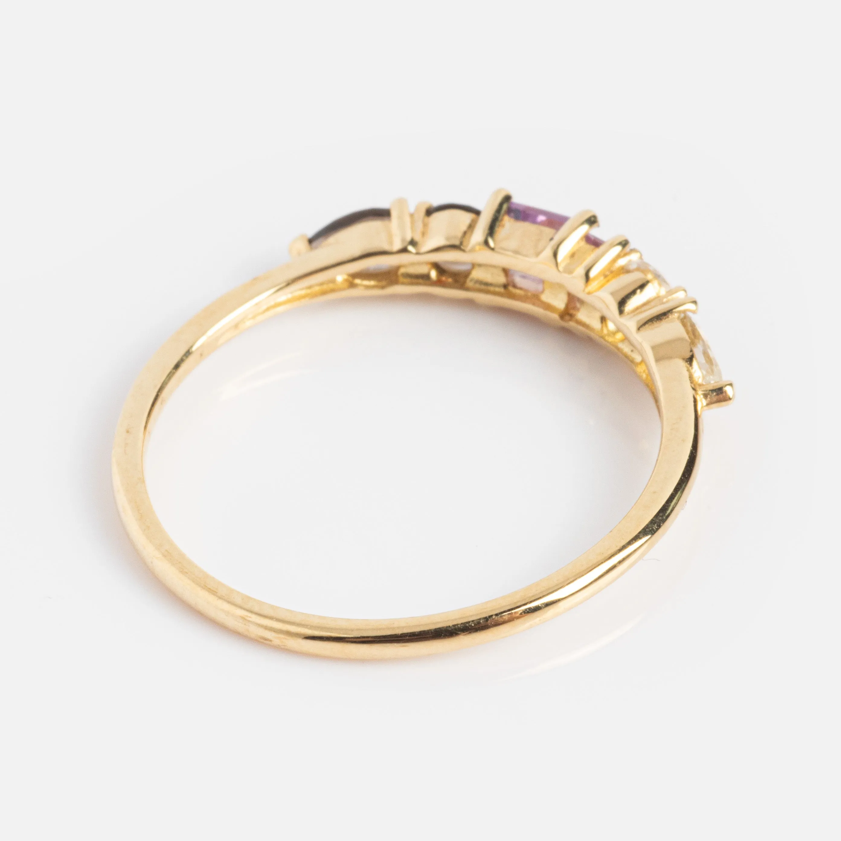 Solid Gold Modern Ombre Birthstone Ring