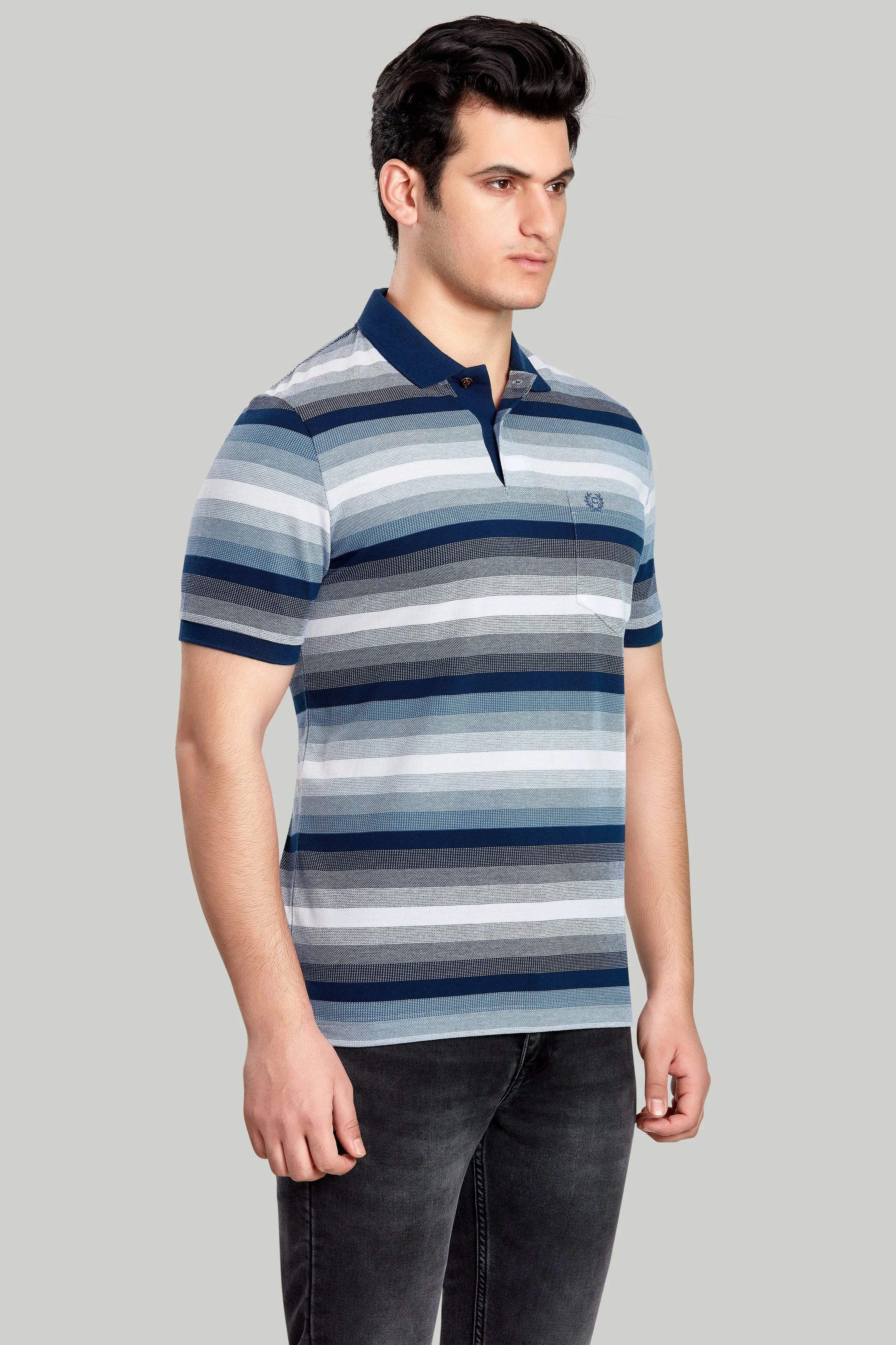 Stripe Pique Polo