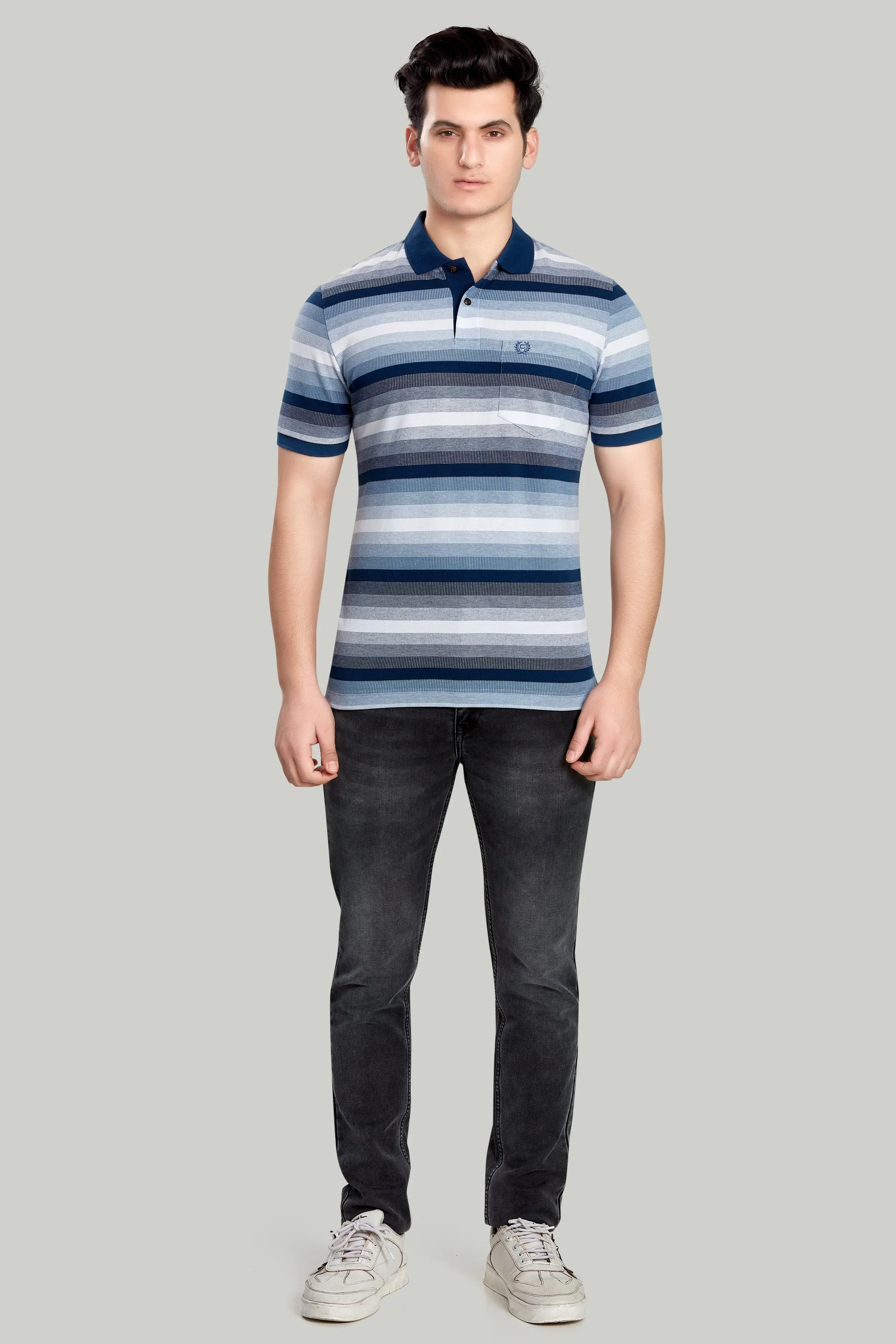 Stripe Pique Polo