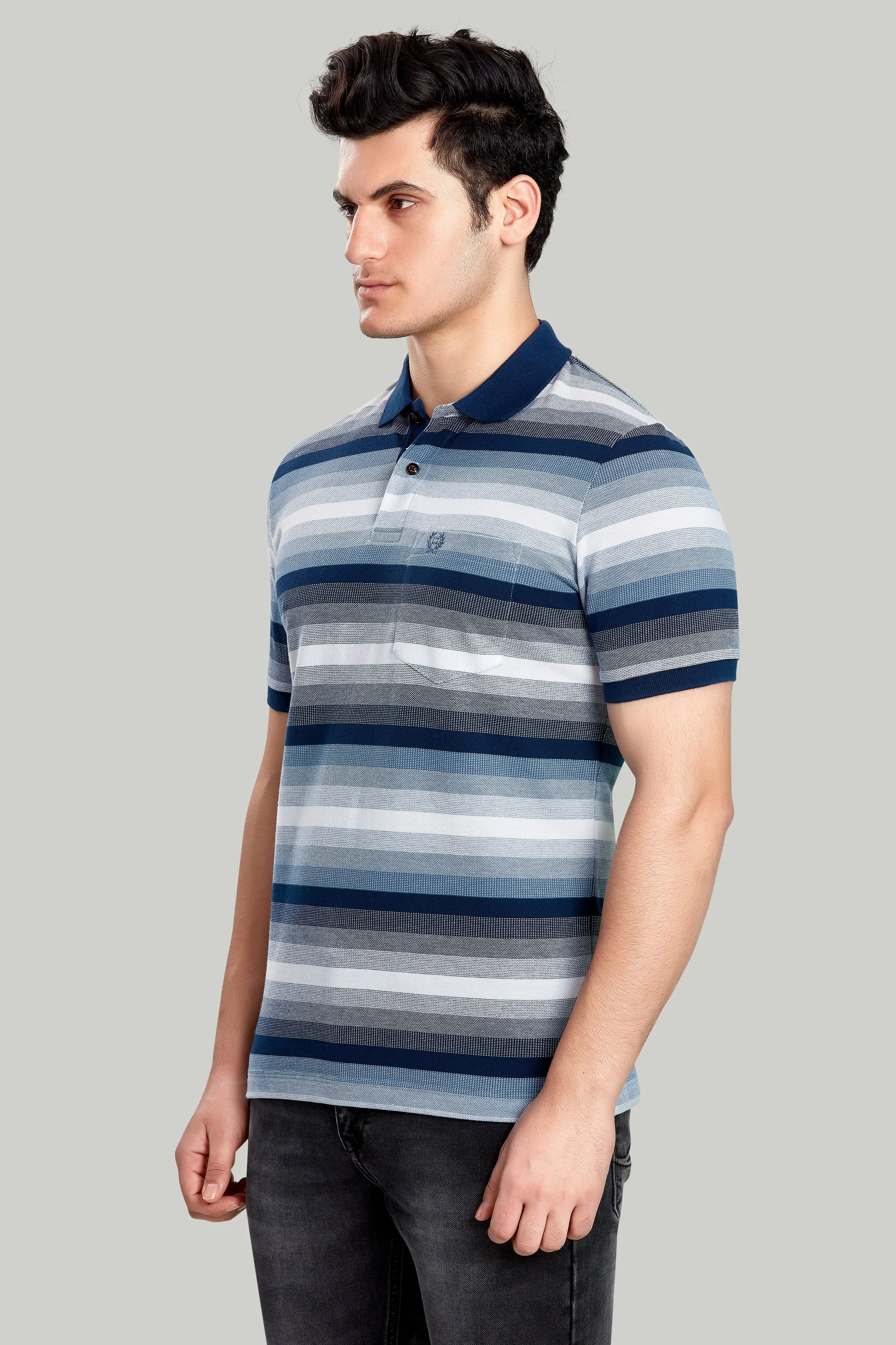 Stripe Pique Polo