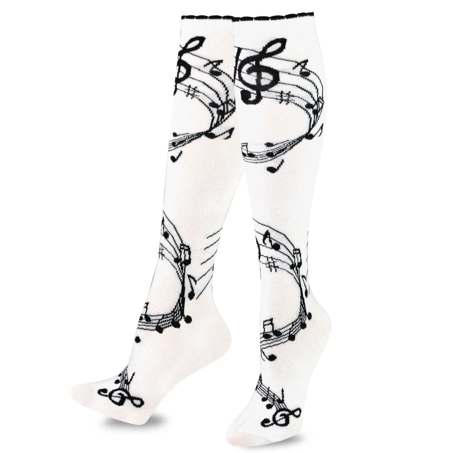 TeeHee Socks Women's Novelty Bamboo Knee High Musical Note (W1432)