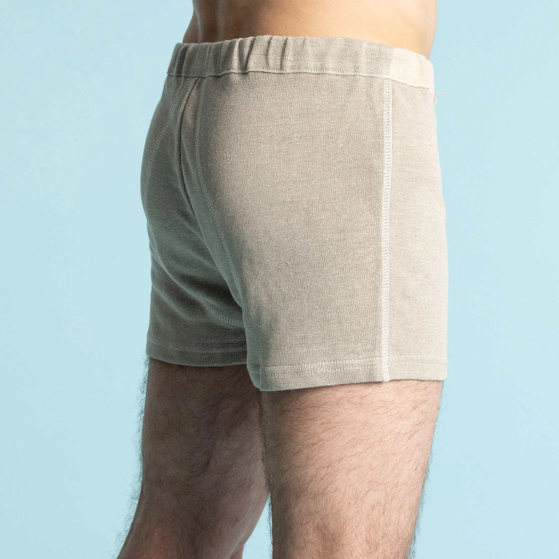 TELLURIDE 100% Organic Hemp Knit Boxer Briefs (OC Thread, 100% Biodegradable Organic Elastic Waist Options)