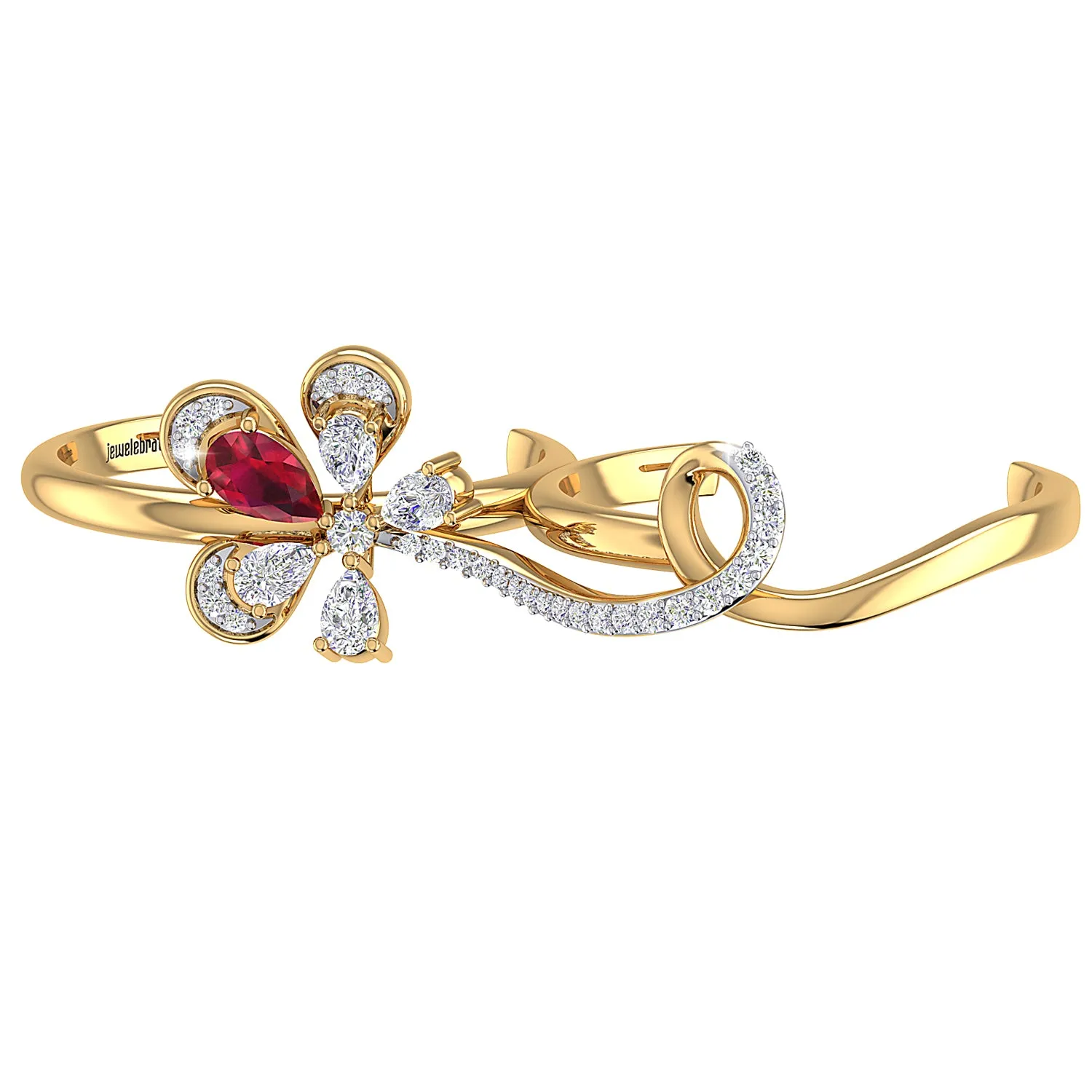 THE RED FLAME TWO FINGER RING