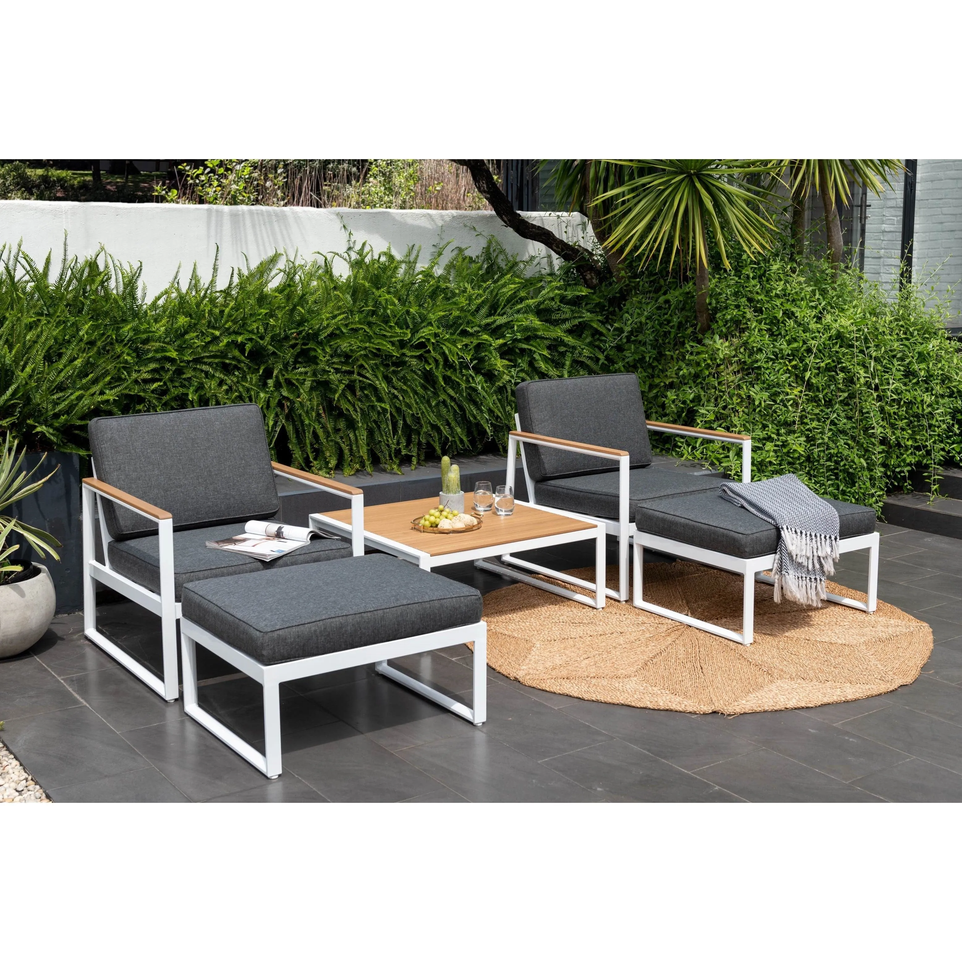 Tisbury White 34" Square Outdoor Coffee Table