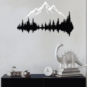 White Mountain and Dark Forest Metal Wall Art