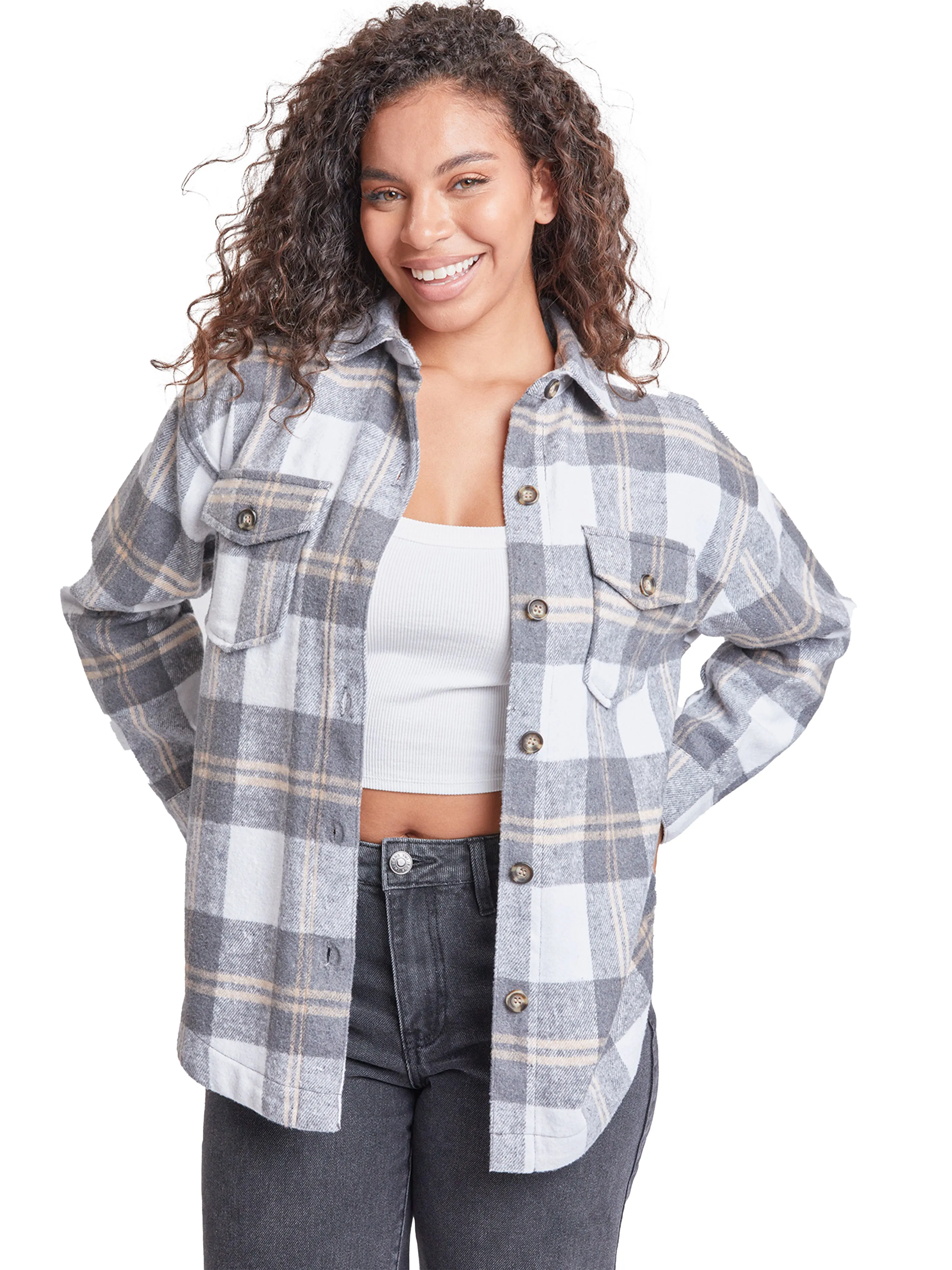 Women's Oversized Plaid Flannel Shacket