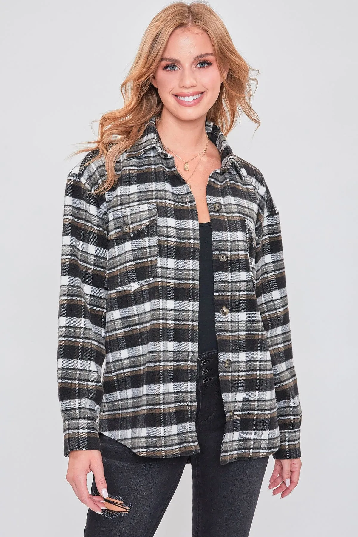 Women's Oversized Plaid Flannel Shacket