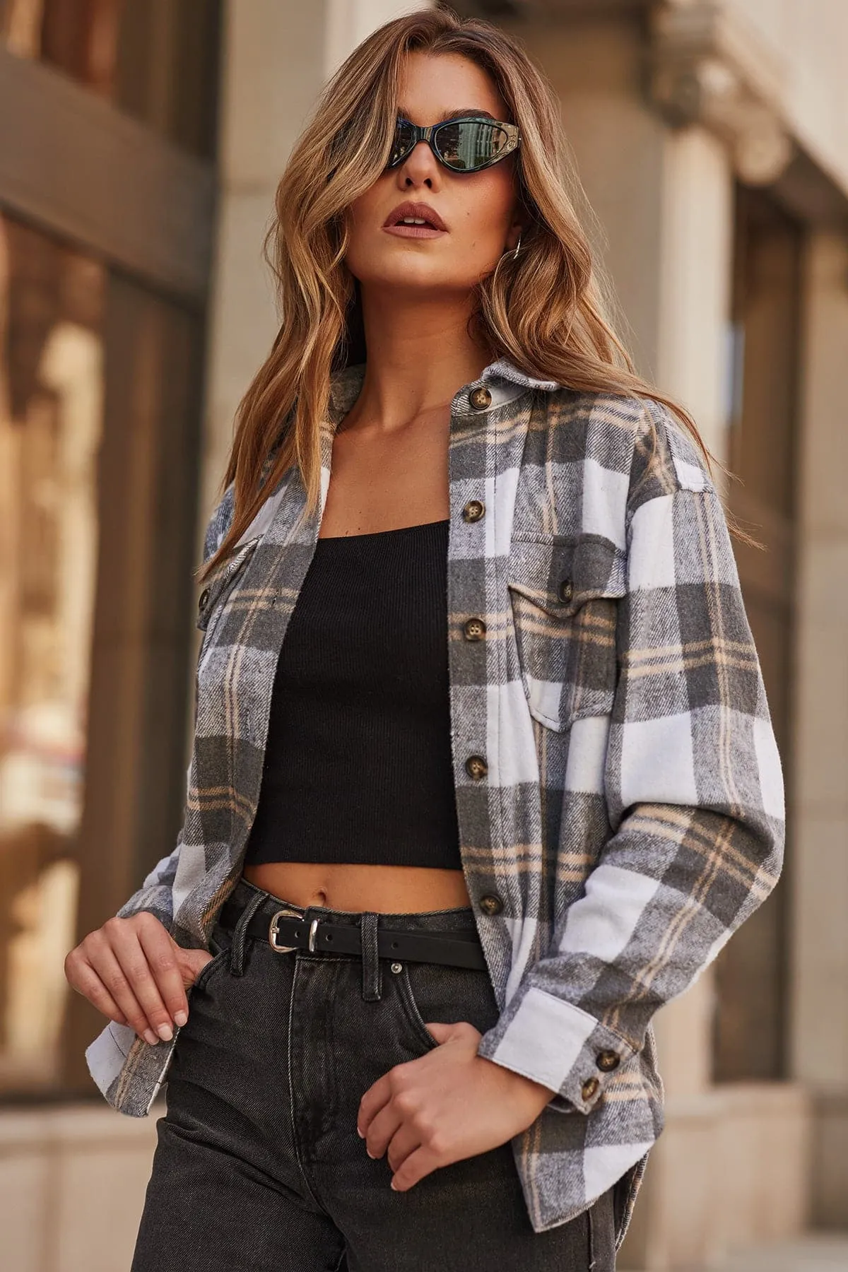 Women's Oversized Plaid Flannel Shacket