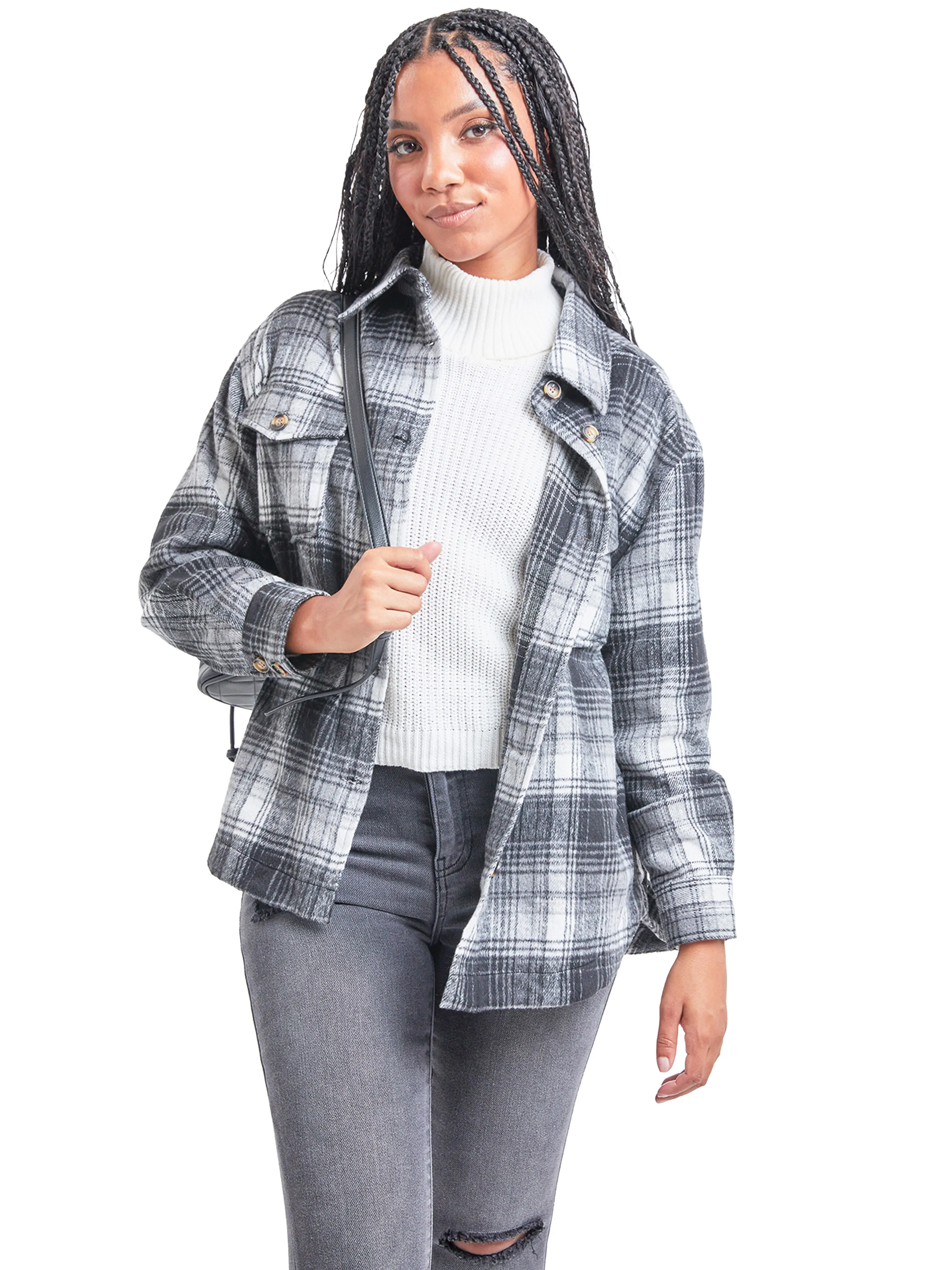 Women's Oversized Plaid Flannel Shacket